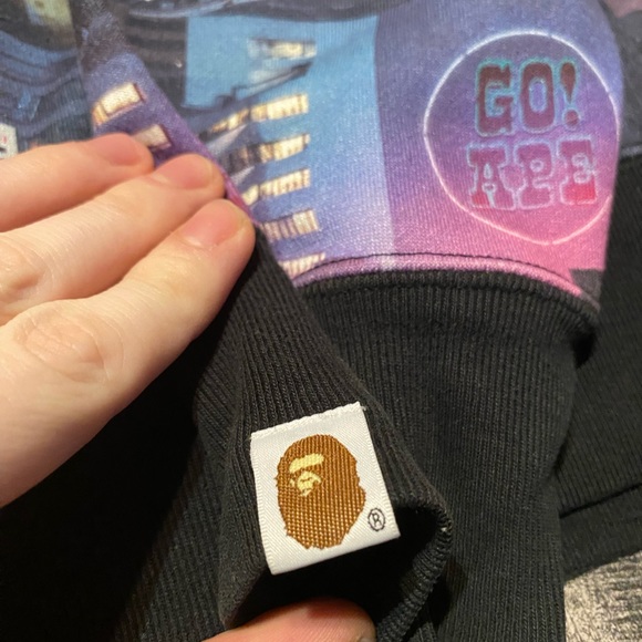 *rare* bape neon Tokyo shark hoodie - Picture 5 of 7